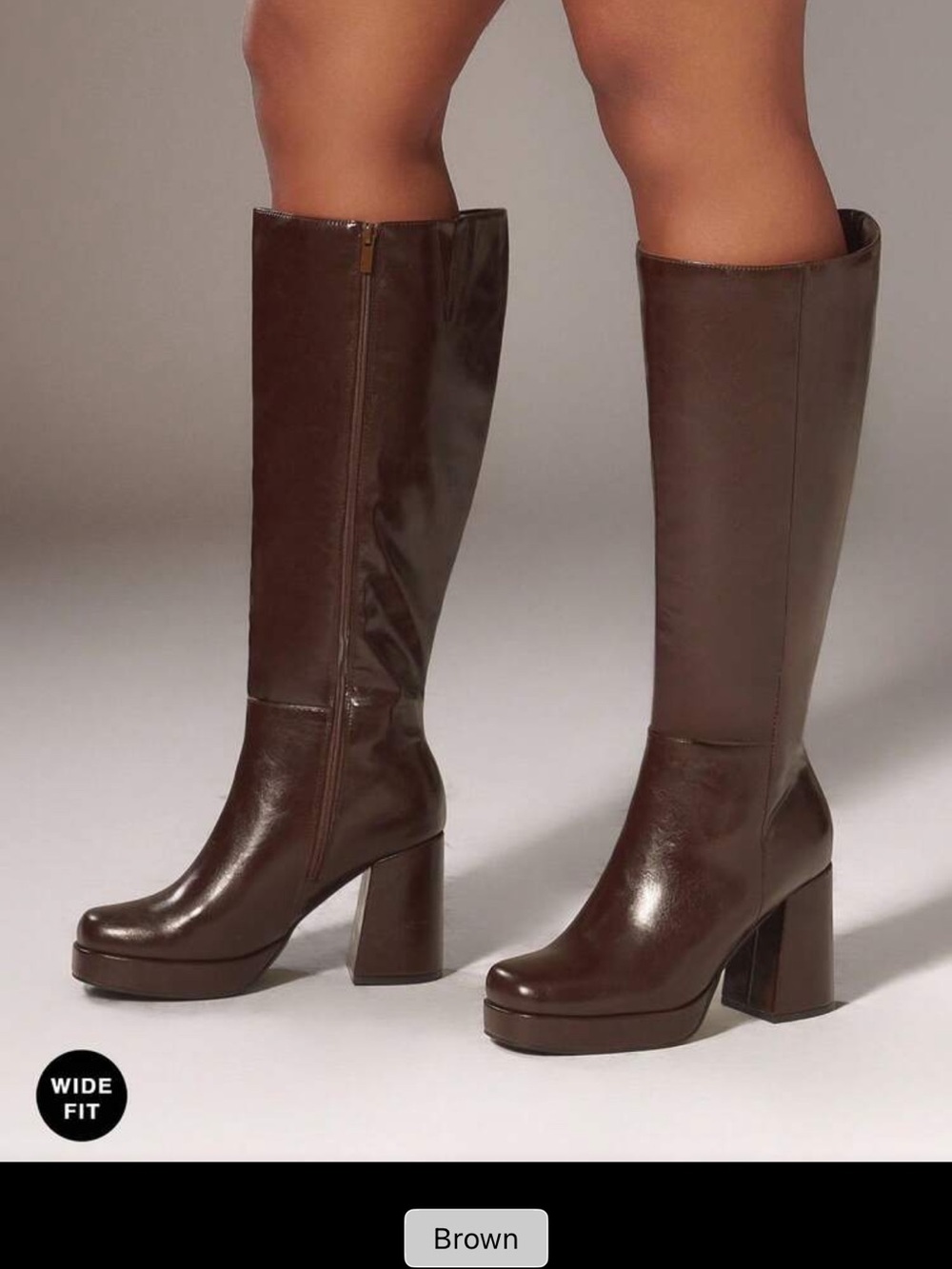 Women Wide Calf Heeled Boots